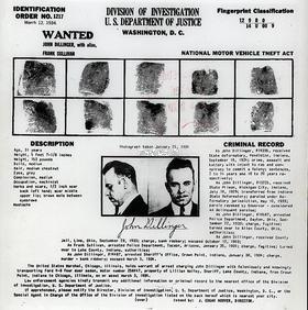 John Dillinger wanted poster